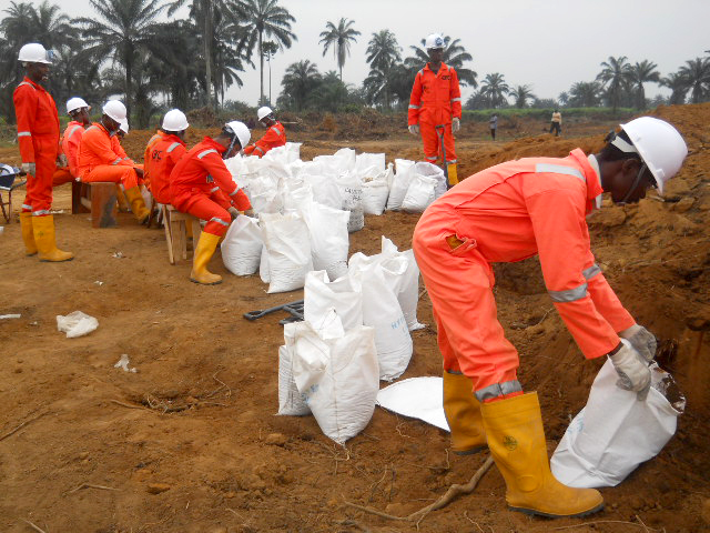 Biocell sand bags preparation