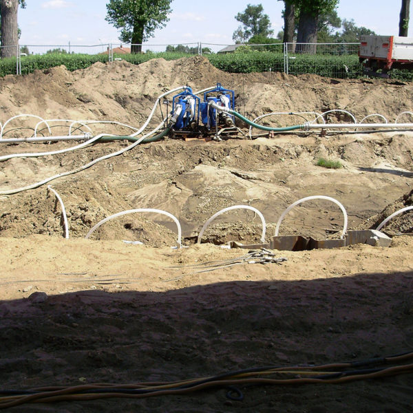 Reducing water level by needle filters