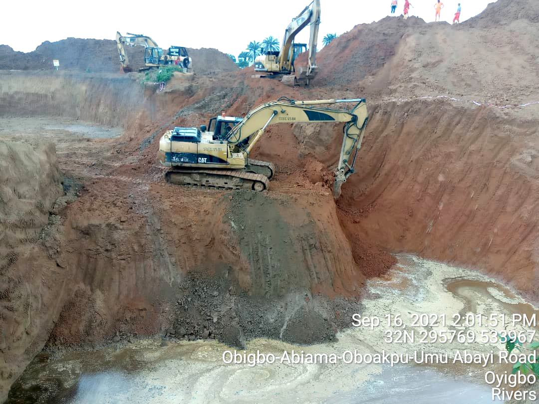 Remediation pit excavation in progress